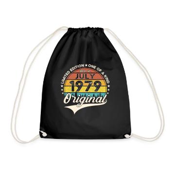 44th Birthday Man Born In July Born 1979 - Drawstring Bag - black - Front