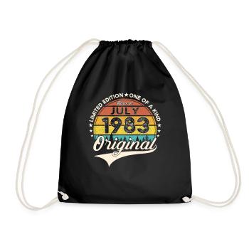 40th Birthday Man Born In July Born 1983 - Drawstring Bag - black - Front