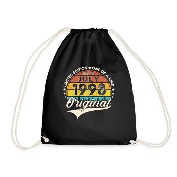 25th Birthday Man Born In July Year 1998 - Drawstring Bag - black - Front