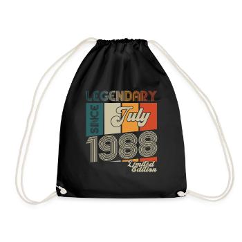 35th Birthday Man Born In July Born 1988 - Drawstring Bag - black - Front