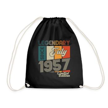66th Birthday Man Born In July Born 1957 - Drawstring Bag - black - Front