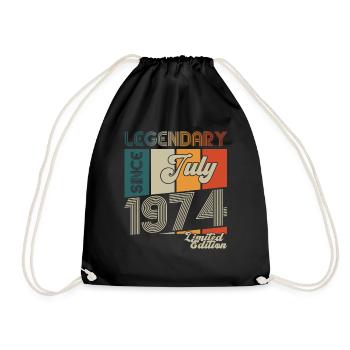 49th Birthday Man Born In July Born 1974 - Drawstring Bag - black - Front