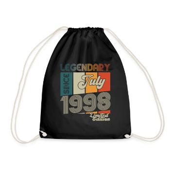 25th Birthday Man Born In July Year 1998 - Drawstring Bag - black - Front