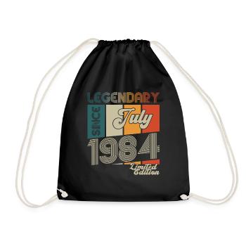 39th Birthday Man Born In July Born 1984 - Drawstring Bag - black - Front
