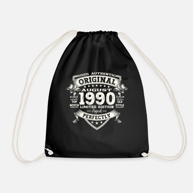 33 Geburtstag Mann Original August Jahrgang 1990 - Turnbeutel - Schwarz