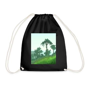 Palm trees on canvas - Drawstring Bag - black - Front