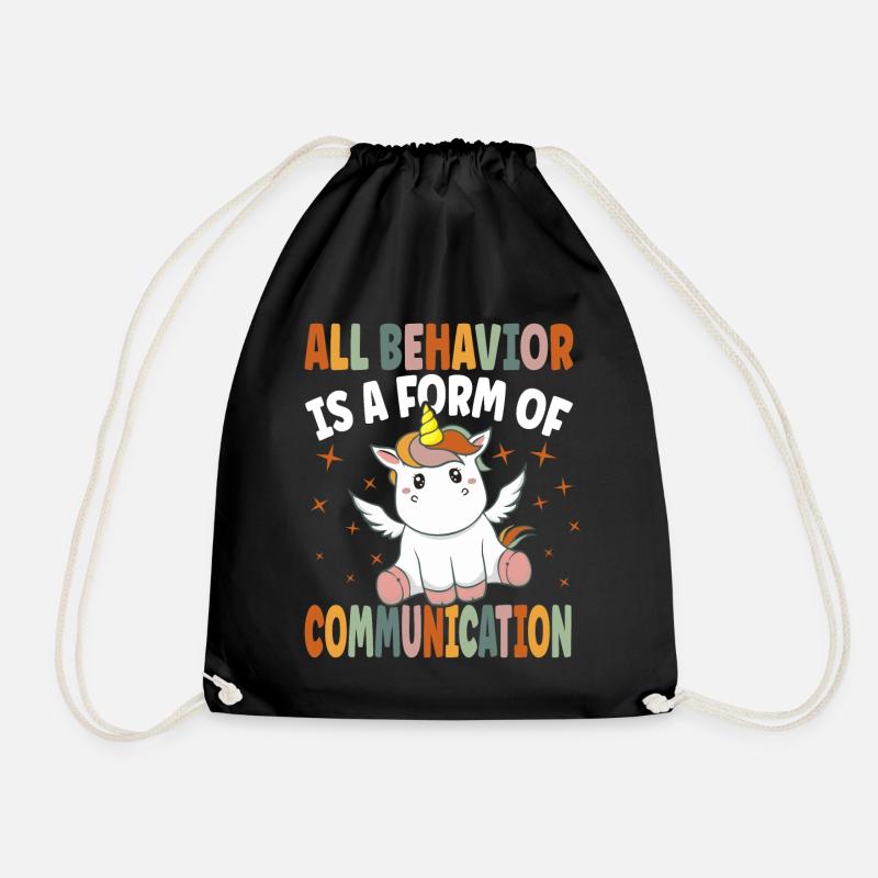 All behavior is a form of communication - Drawstring Bag - black