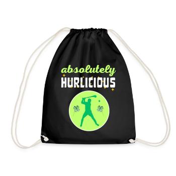 Absolutely Hurlicious Hurling Player - Drawstring Bag - black - Front