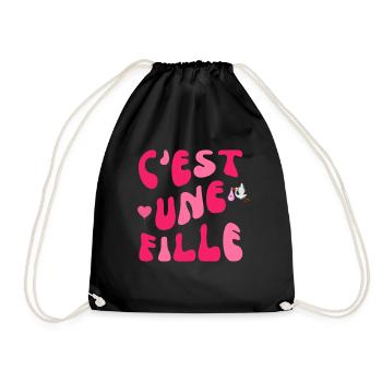 C'est une fille grossesse enceinte bébé - Sac de sport léger - noir - Devant