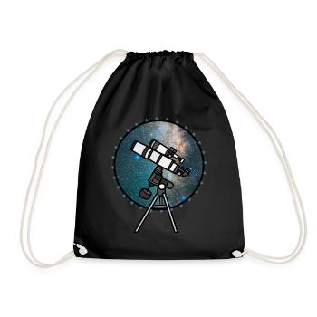 Telescope Clearsky Telephotography Astronomy - Drawstring Bag - black - Front