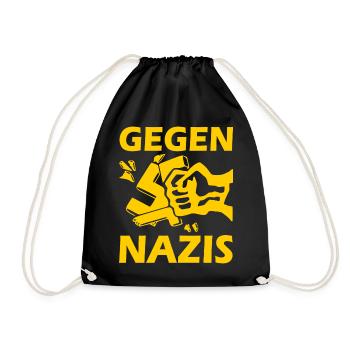Gegen nazis - Turnbeutel - Schwarz - Vorne