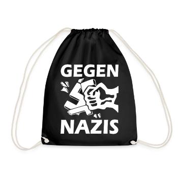 Gegen nazis faust - Turnbeutel - Schwarz - Vorne