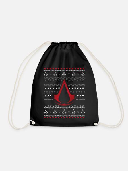 Assassin's Creed Ugly Christmas Weihnachtsdesign - Turnbeutel - Schwarz