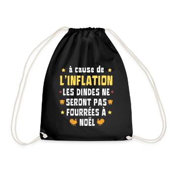 inflation dinde noël Humour - Sac de sport léger - noir - Devant