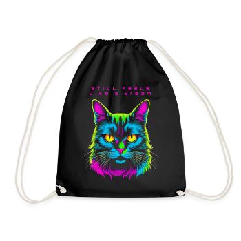 cat still feel like a dream after techno rave part - Turnbeutel - Schwarz - Vorne