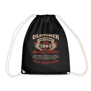 30. Geburtstag Oldtimer Dezember Jahrgang 1993 - Turnbeutel - Schwarz - Vorne