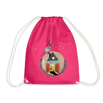 Happy Christmas Time - Drawstring Bag - fuchsia - Front