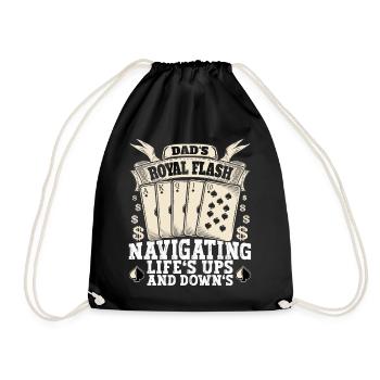 Dad's Royal Flash Navigating Lief's Ups And Down's - Drawstring Bag - black - Front