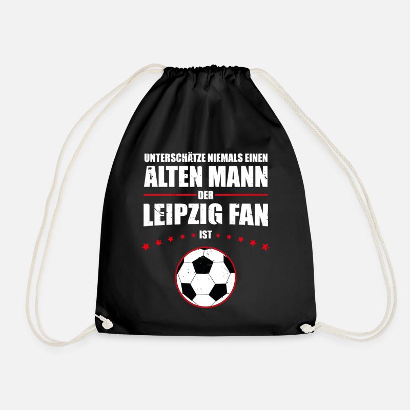 Alter Mann - Leipzig Fan | Retro Vintage Design - Turnbeutel - Schwarz