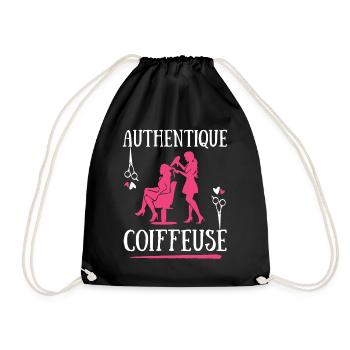 Authentique Coiffeuse coiffure salon coupe cheveux - Sac de sport léger - noir - Devant