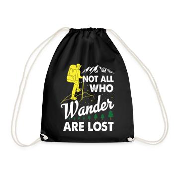 Not All Who Wander Are Lost - Hiking T-shirt - Drawstring Bag - black - Front