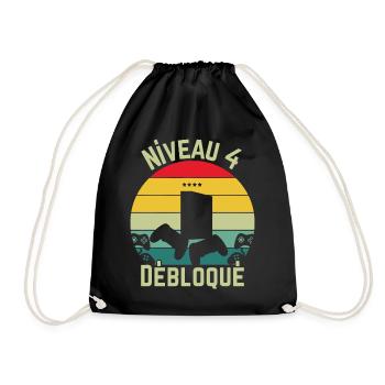 Level 4 Unlocked - Drawstring Bag - black - Front