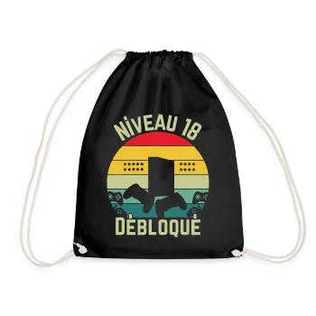 Level 18 Unlocked - Drawstring Bag - black - Front