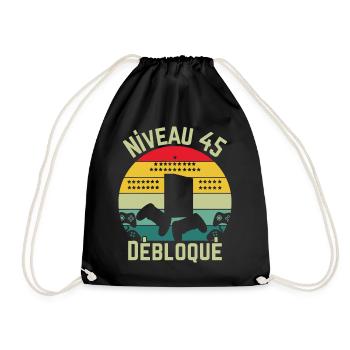 Niveau 45 Débloqué - Sac de sport léger - noir - Devant