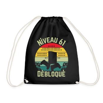 Level 61 Unlocked - Drawstring Bag - black - Front