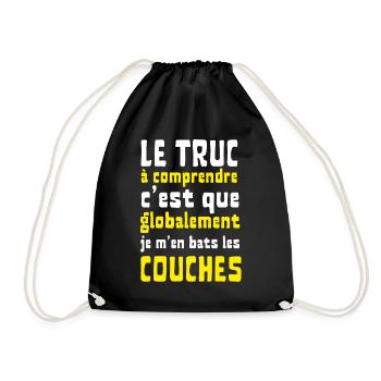 Globalement je m'en bats les couches - Sac de sport léger - noir - Devant