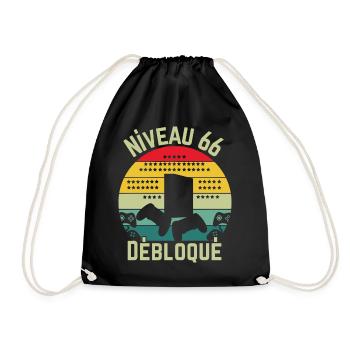 Level 66 Unlocked - Drawstring Bag - black - Front