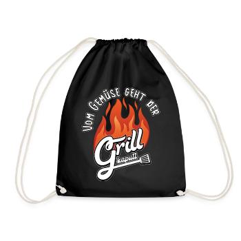 Grillen vom Gemüse geht der Grill kaputt Geschenk - Turnbeutel - Schwarz - Vorne