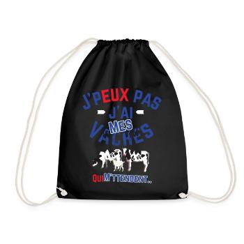 J peux pas j ai mes Vaches qui M attendent - Sac de sport léger - noir - Devant