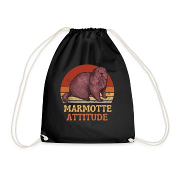GROUNDHOG ATTITUDE - Drawstring Bag - black - Front