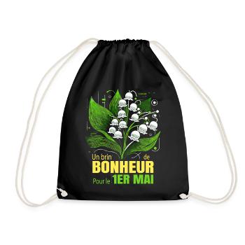 Lily of the Valley Festival is a bit of happiness for May 1st - Drawstring Bag - black - Front