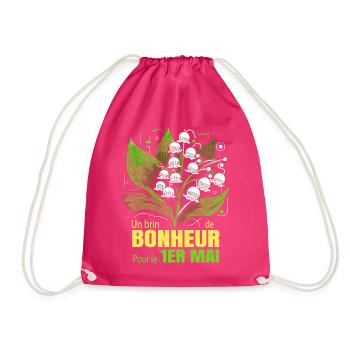 Maiglöckchenfest ist ein bisschen Glück für den 1. Mai - Turnbeutel - Fuchsia - Vorne