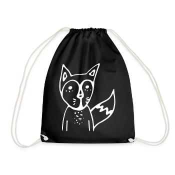 FUCHS white - Turnbeutel - Schwarz - Vorne