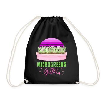 MICROGREENS MÄDCHEN | Urban Gardening Sprossen - Turnbeutel - Schwarz - Vorne