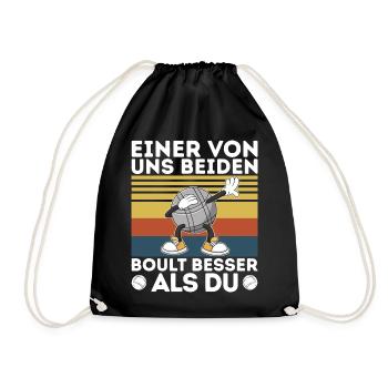 L’un de nous deux boult - bouler petanque - Sac de sport léger - noir - Devant