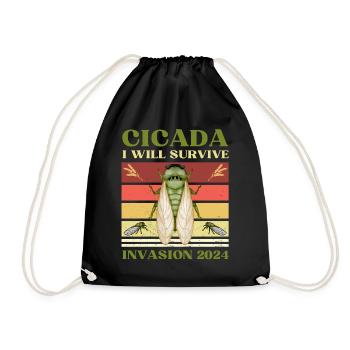CHEMISE JE SURVIVRAI À L'INVASION DES CIGALE 2024 - Sac de sport léger - noir - Devant