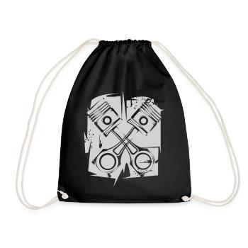 v8 moteur à pistons icône illustration d’art logo - Sac de sport léger - noir - Devant