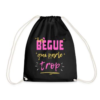 La bègue qui parle trop - Sac de sport léger - noir - Devant
