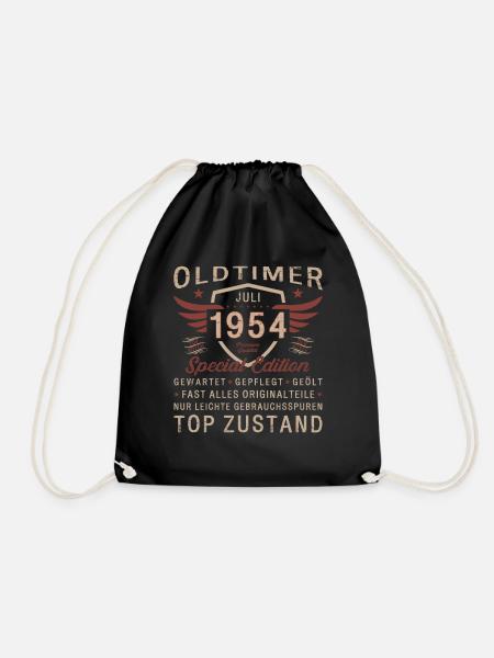 70. Geburtstag Oldtimer Juli 1954 Jahrgang 1954 - Turnbeutel - Schwarz