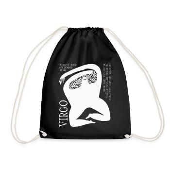 Cool Virgo Zodiac Sign, Astrology Birthday Facts - Drawstring Bag - black - Front