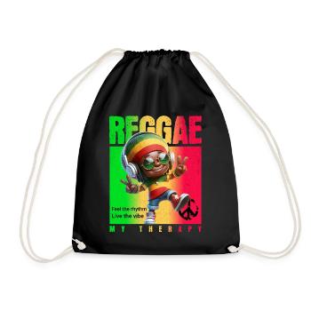 Reggae my therapy Rastaman - Drawstring Bag - black - Front