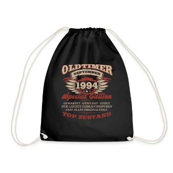 30. Geburtstag Oldtimer September 1994 Jahrgang 94 - Turnbeutel - Schwarz - Vorne