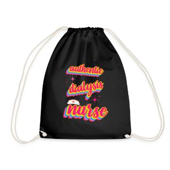 Authentic Dialysis Nurse Retro Style - Drawstring Bag - black - Front