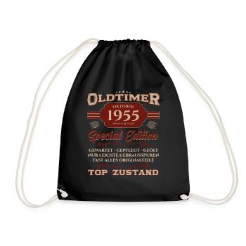 70e anniversaire Voiture classique Octobre 1955 Année 55 - Sac de sport léger - noir - Devant