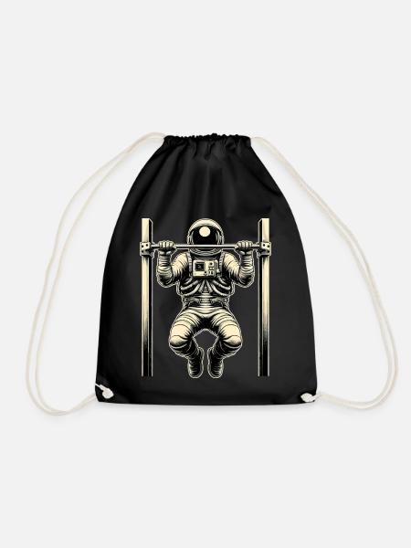Calisthenics Astronaut Klimmzüge Geschenk - Turnbeutel - Schwarz