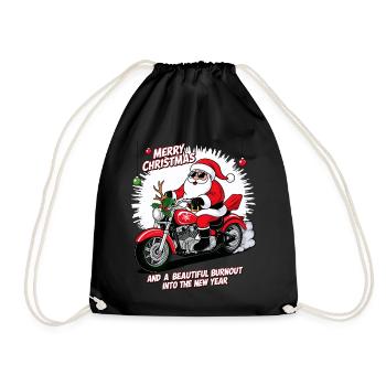 Père Noël à bascule - Sac de sport léger - noir - Devant
